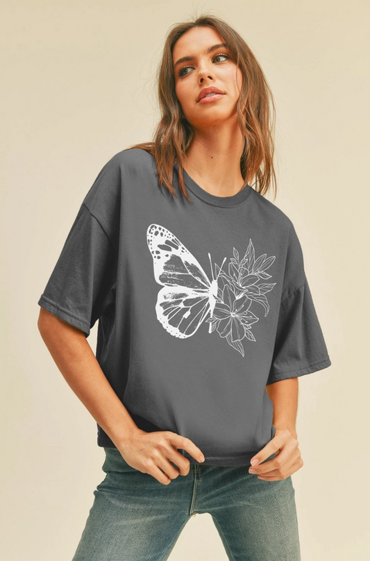 Butterfly Floral Graphic Tee