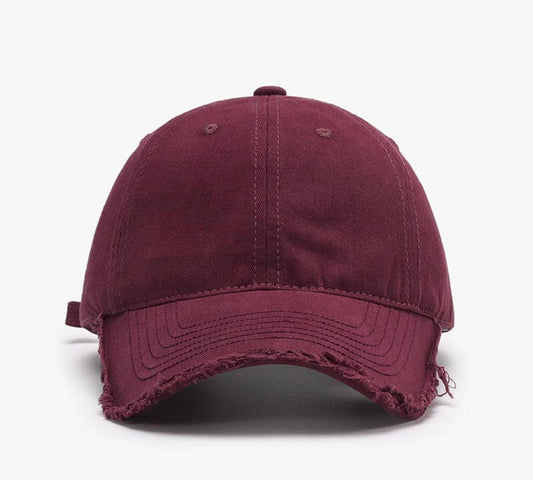 The Micah Distressed Hat- Maroon