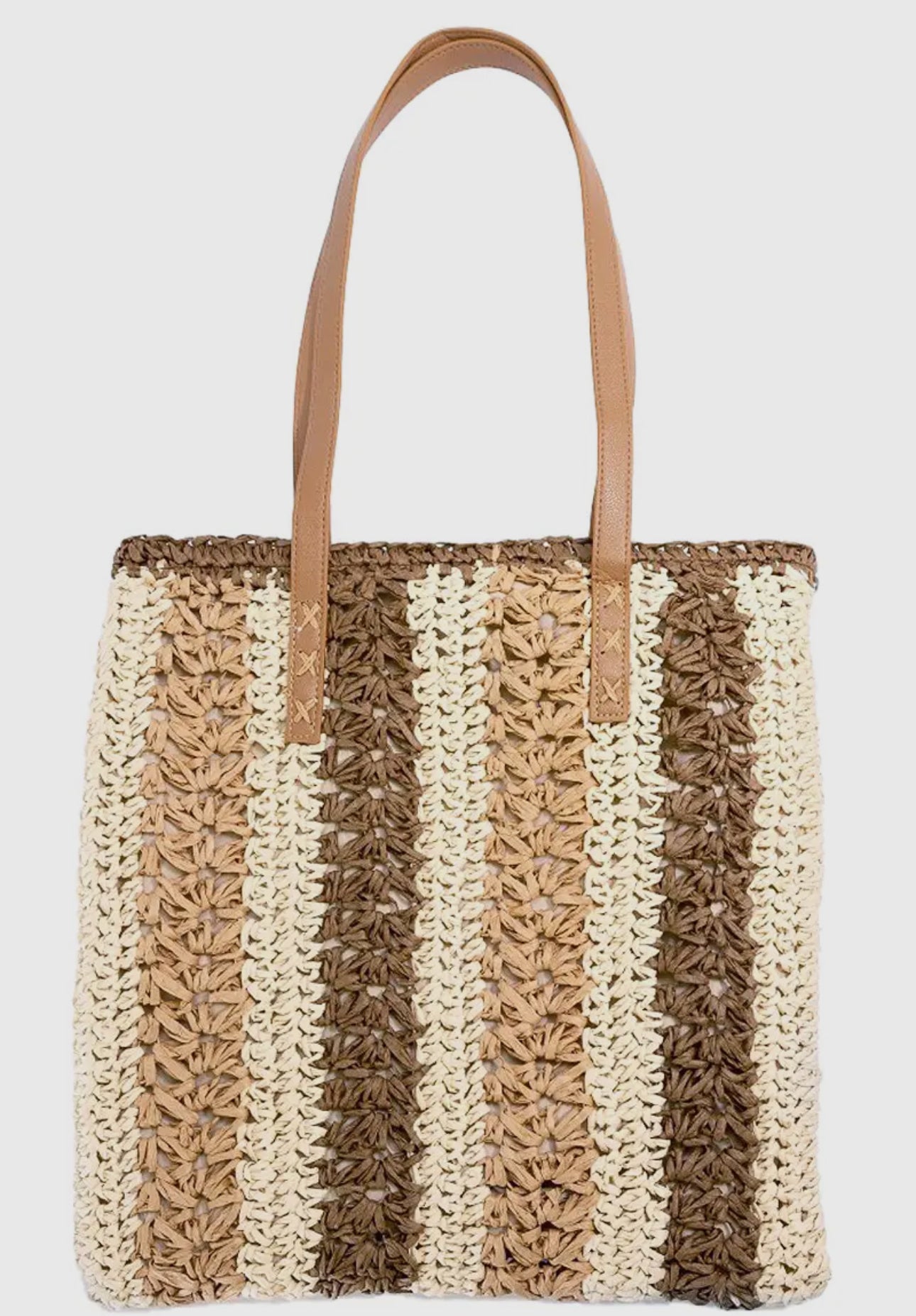 Boho Crochet Rattan Tote