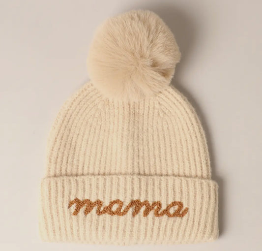 Mama Embroidered Beanie