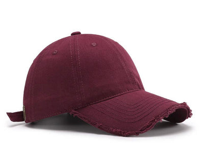 The Micah Distressed Hat- Maroon