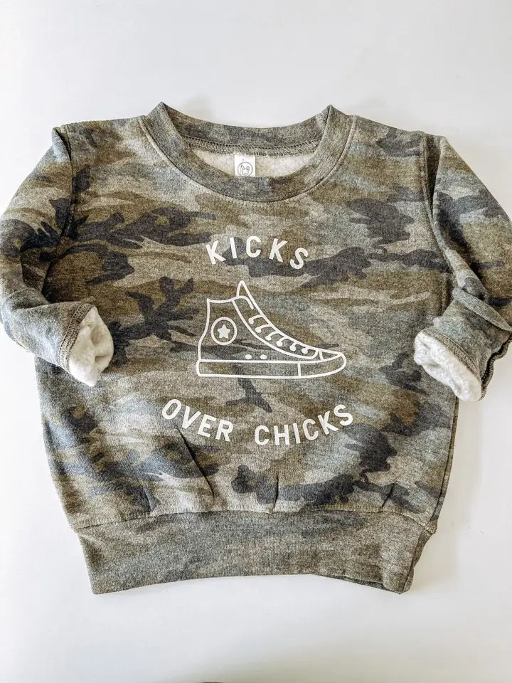 Kicks Over Chicks Camo Pullover