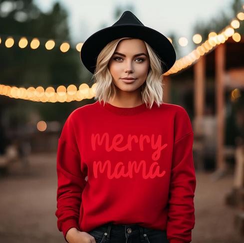 Merry Mama Crew Pullover