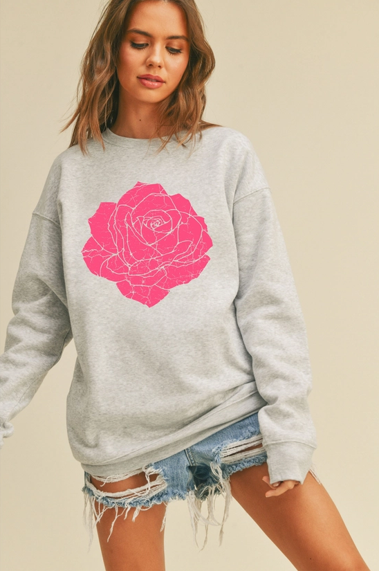 Pink Rose Crew Pullover
