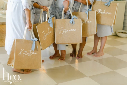 Personalized Burlap Jute Tote Bag